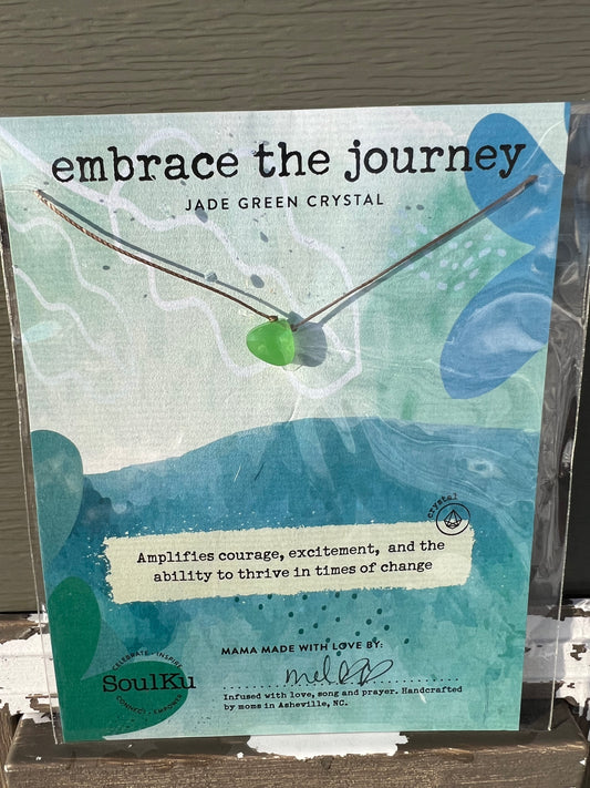 Necklace Embrace The Journey - Jade Green Crystal