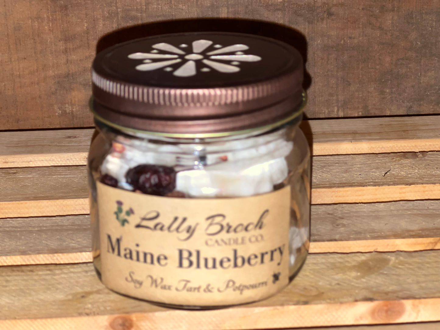 Candle Soy Wax Tart & Potpourri Blueberry   6 oz.