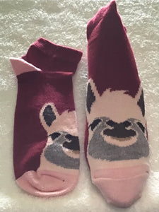 Socks Alpaca Face Ankle burgundy L/XL