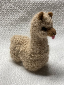 Stuffed Tan Alpaca Figure