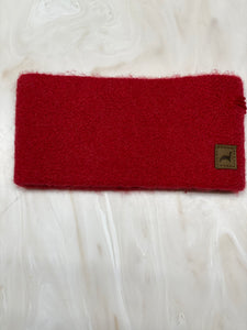HEADBAND ALPACA  cherry red*