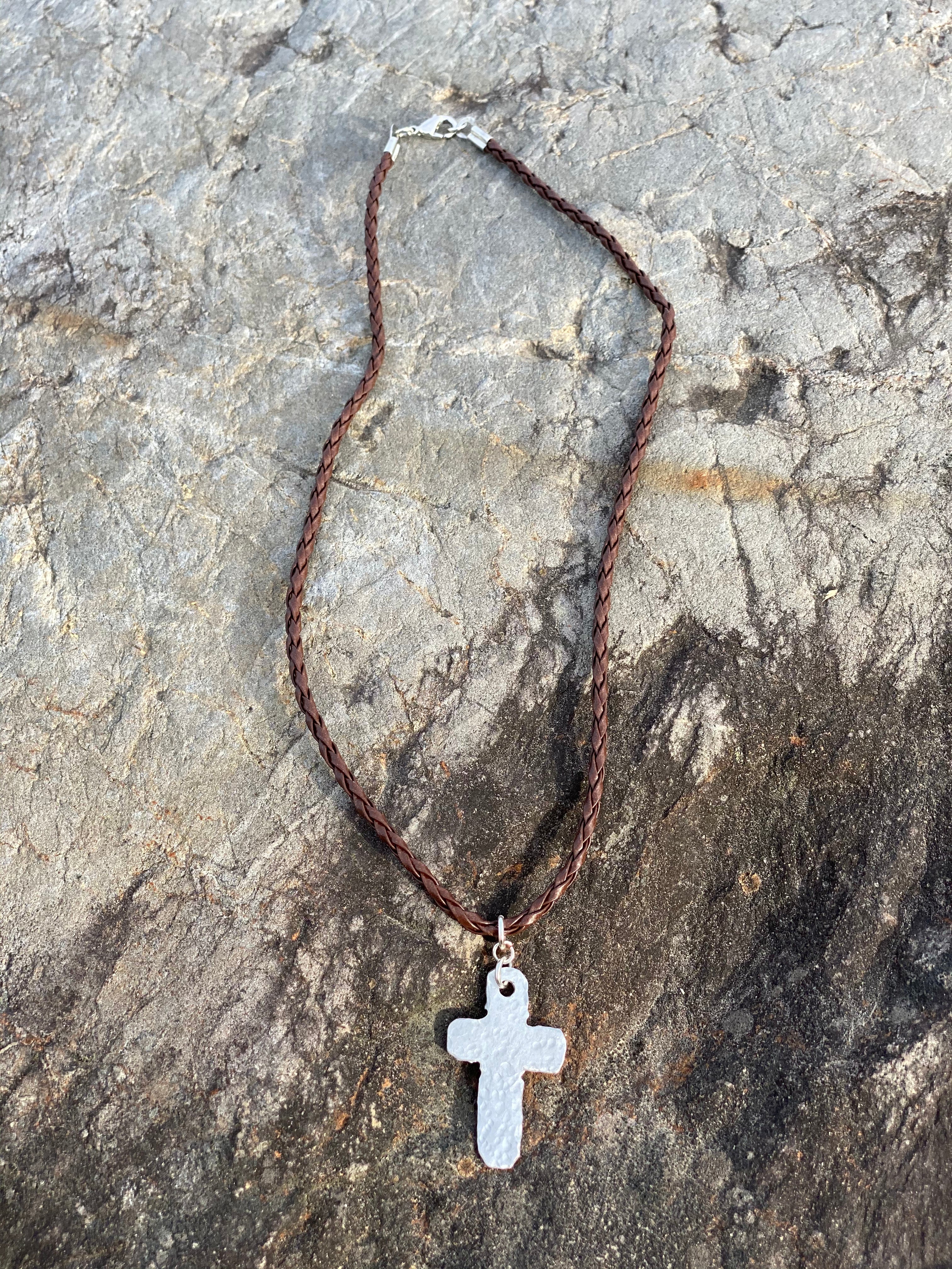 Necklace Rustic Cross   Maine Made Jewelry