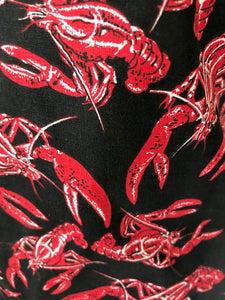 Oven Mitt Lobster handmade red on black