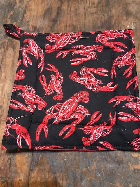 Potholder Lobster On black
